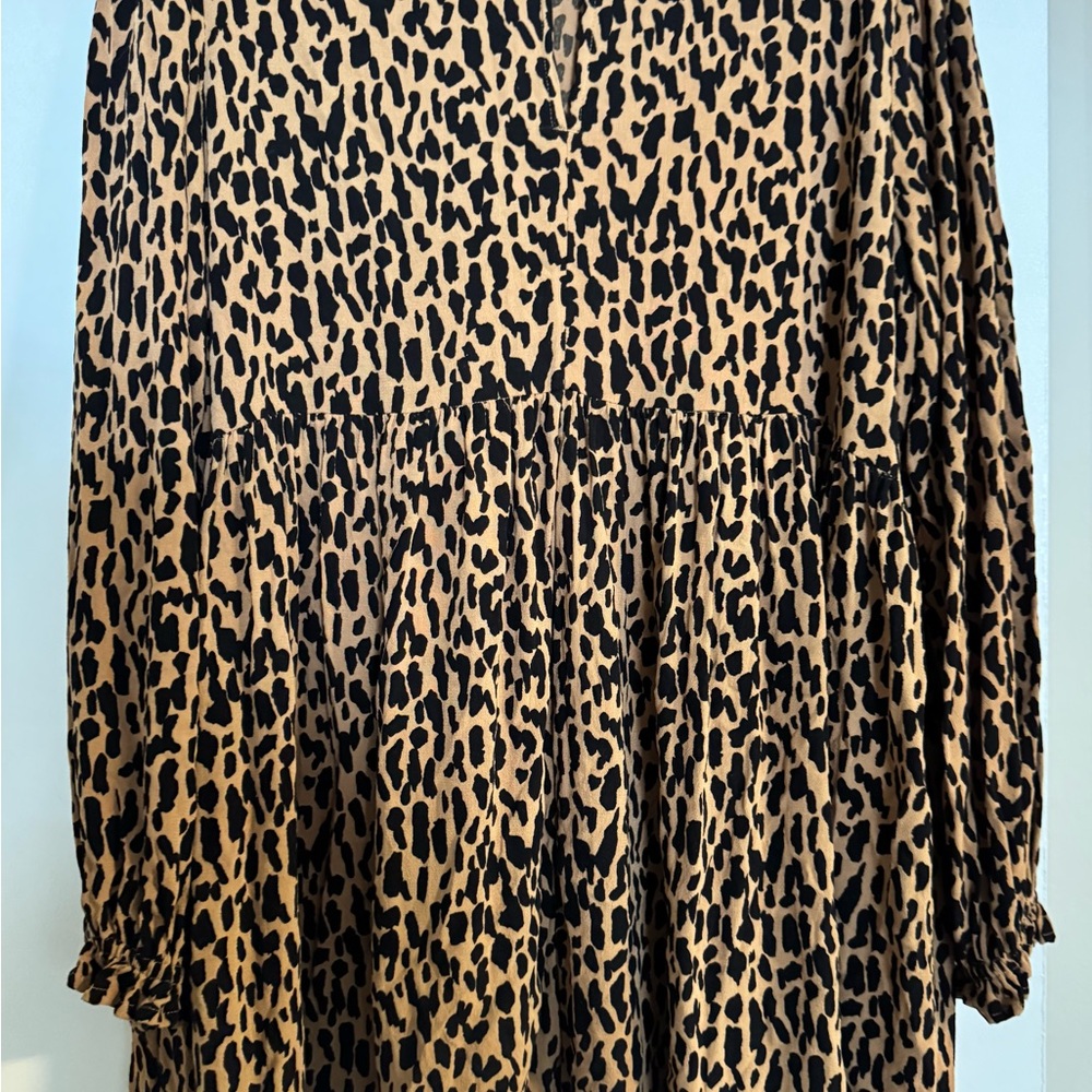 Leopard Print Long Sleeve Dress